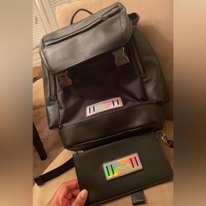 Limited edition COACH black and iridescent league flap backpack
